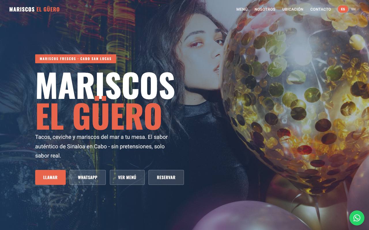 Mariscos restaurant website