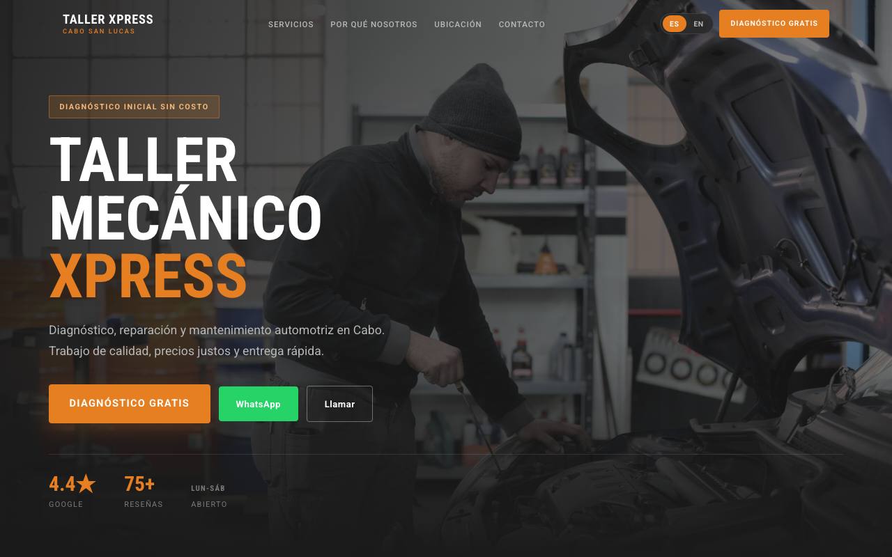 Auto repair shop website